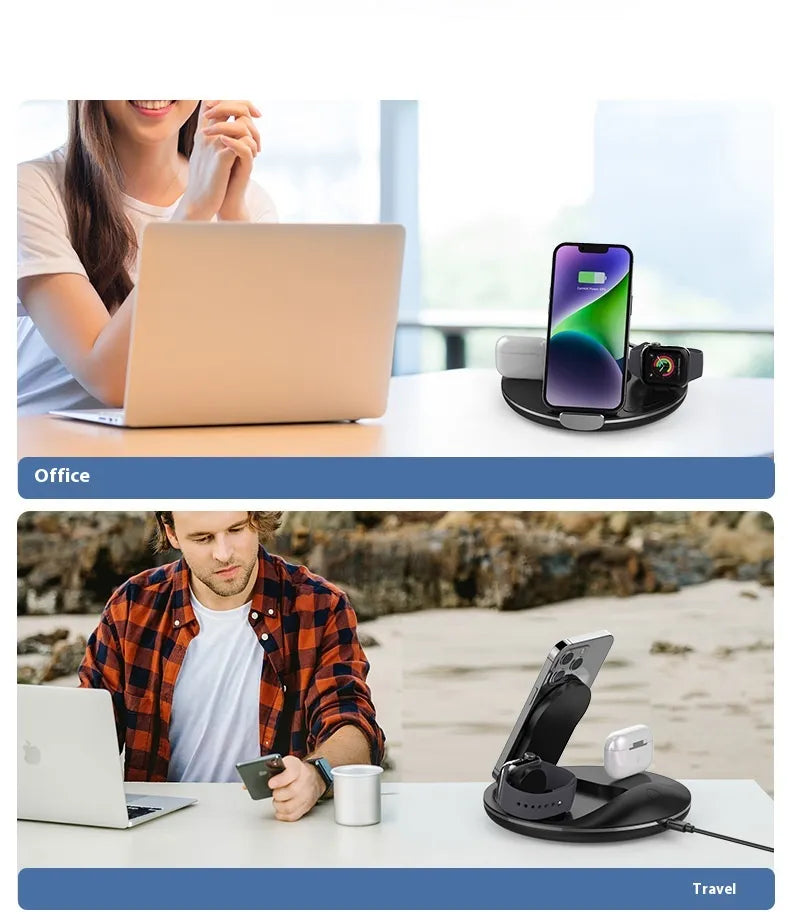 Vertical Three-in-one Wireless Charger & Phone Holder